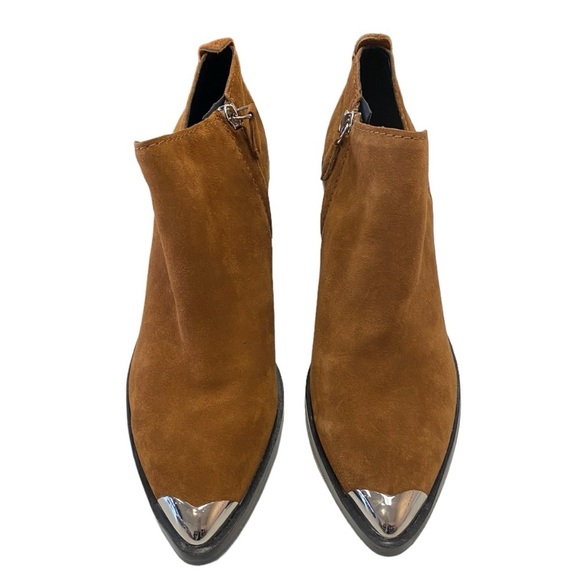 NWT Rebecca Minkoff Seiji Western Leather Booties in Saddle Brown Size 8.5 - Picture 3 of 9